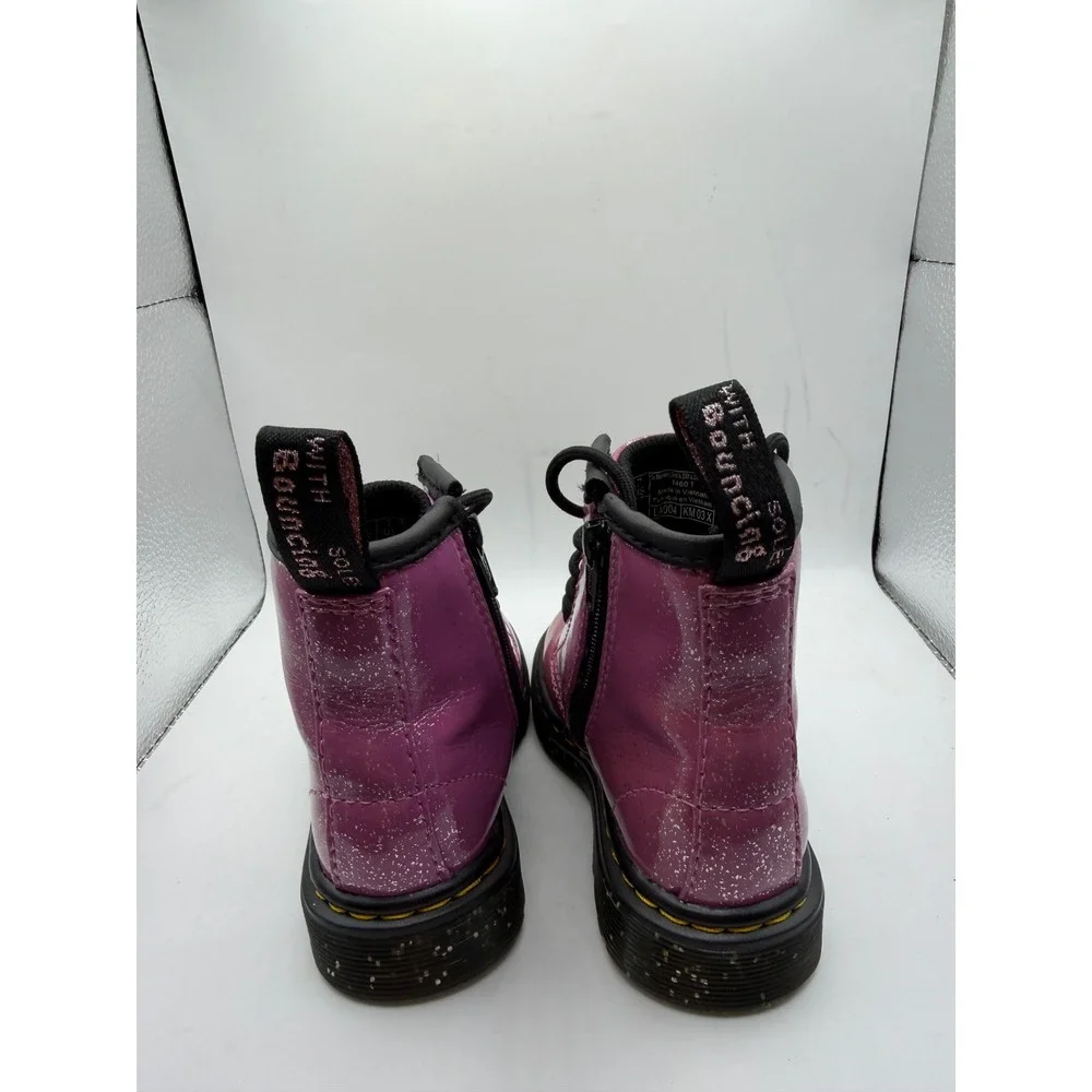 Dr. Martens 1460 T‎ Toddler Purple Cosmic Glitter Patent Leather Boots Size 7 US